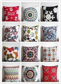 

High-Grade mao xian xiu Lu Embroidery Pillow Towel Embroidery Cushion Cover Ethnic Embroidery Stitch Car Pillow