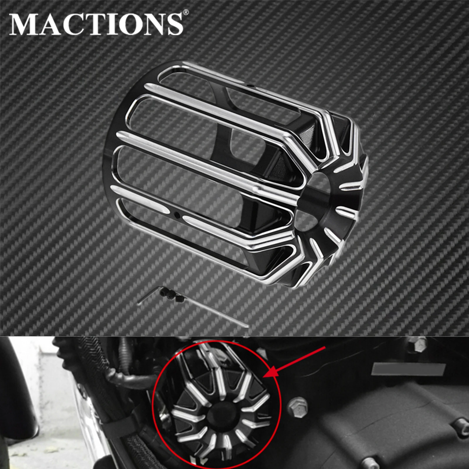 ハーレー アルミビレット オイルフィルターカバー シルバー ツーリング ダイナ ソフテイル スポーツスター FL FATBOY 833 ドレスアップ バイク部品 オートバイのオイルフィルターカバーマシンオイルグリッド