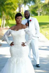 2018 Hot Sale Long Sleeve Off The Shoulder Plus Size Women Summer Spring Customized Bridal Gown mother of the bride dresses