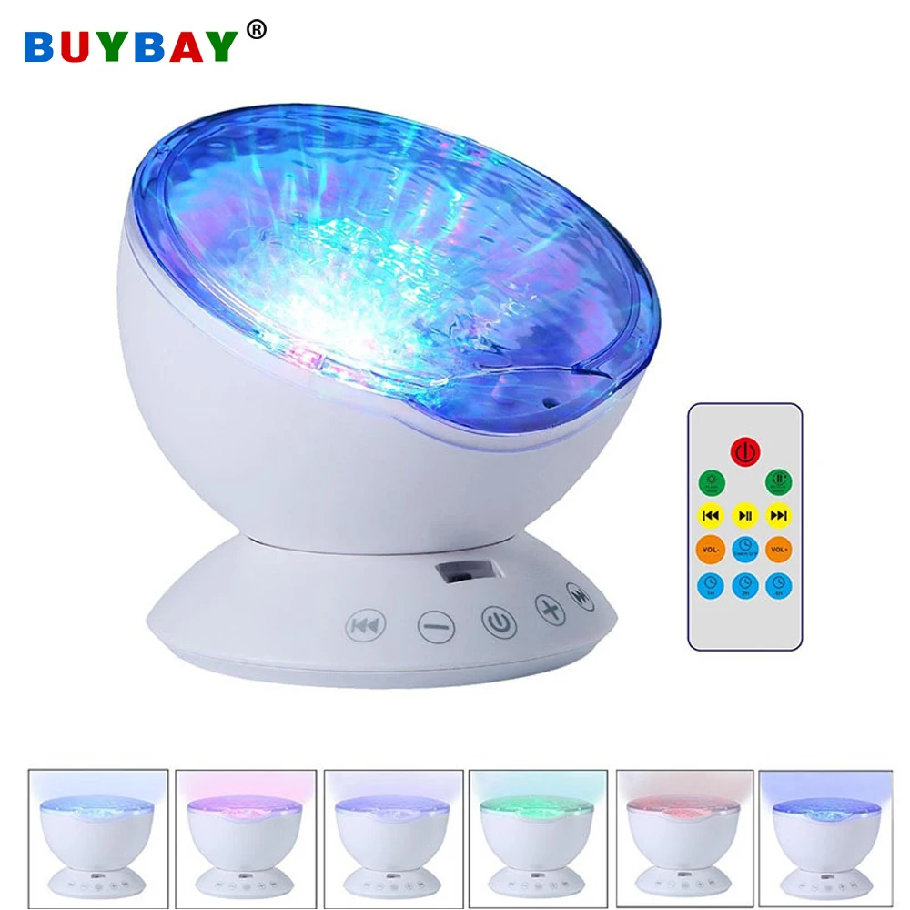

New Ocean Wave Projector LED NightLight Starry Sky Aurora Luminaria Built-in Music Player USB Novelty Lamp for Baby Children Kid