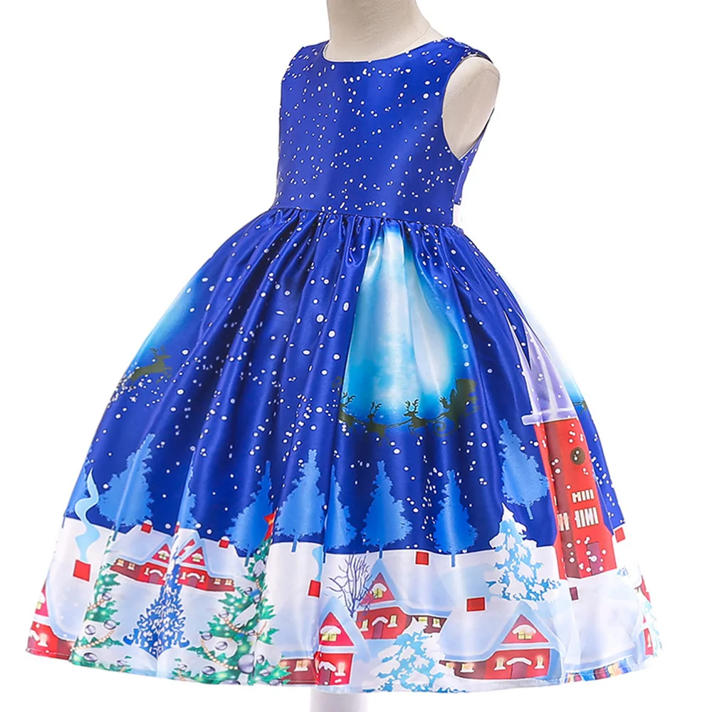 AmzBarley/рождественское платье-пачка для девочек Детский костюм с принтом «Рождество» Детские вечерние платья выпускного вечера вечерние наряды, одежда