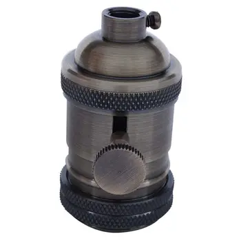 

E27 ES Vintage Retro Screw Bulb Socket Lamp Holder Light With Switch bronze