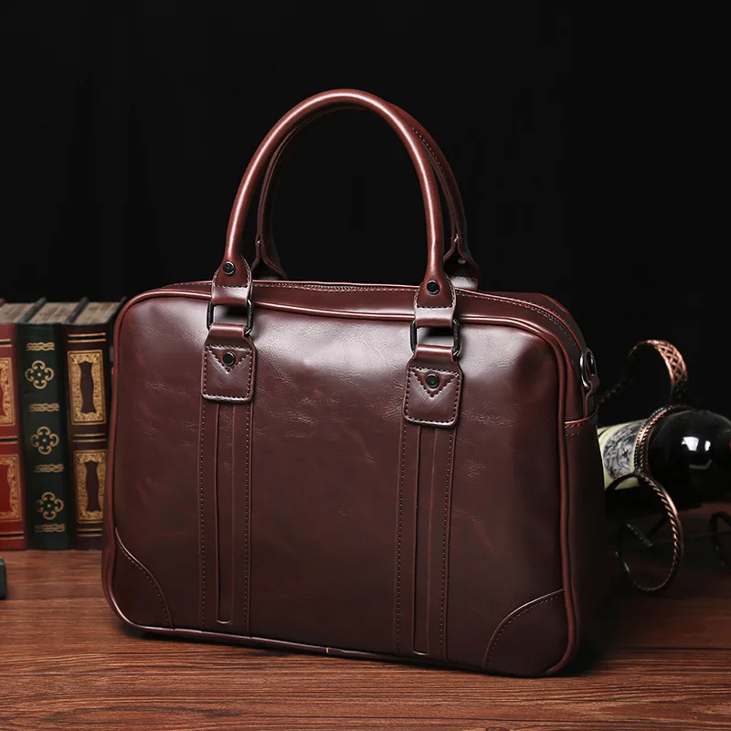 

Men's handbag high quality retro business documentary computer trend Korean version of the shoulder bag 2019 new JIULIN