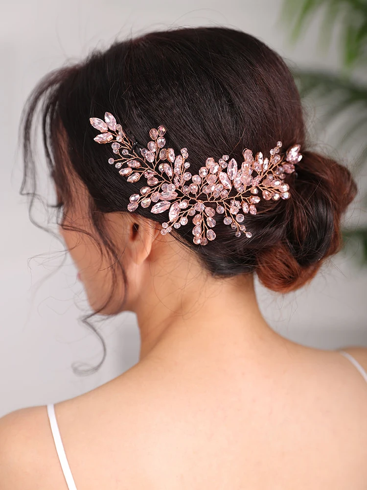 Свадебная тиара свадебная повязка на голову розовый головной убор из розового