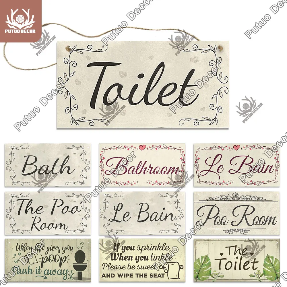 Putuo Decor знаки для туалета деревянная подвесная табличка декоративная двери бара