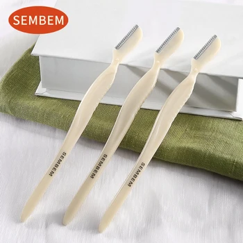 

SEMBEM Eyebrow Trimmer 2pcs Professional Women Makeup Shaver Safe Face Hair Removal Knife Stainless Steel Eyebrow Blade Trimmer