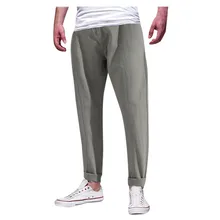 Мужские повседневные брюки с эластичной резинкой на талии, спортивные штаны, Простые Модные одноцветные S-3X весенние прямые мужские штаны, новинка