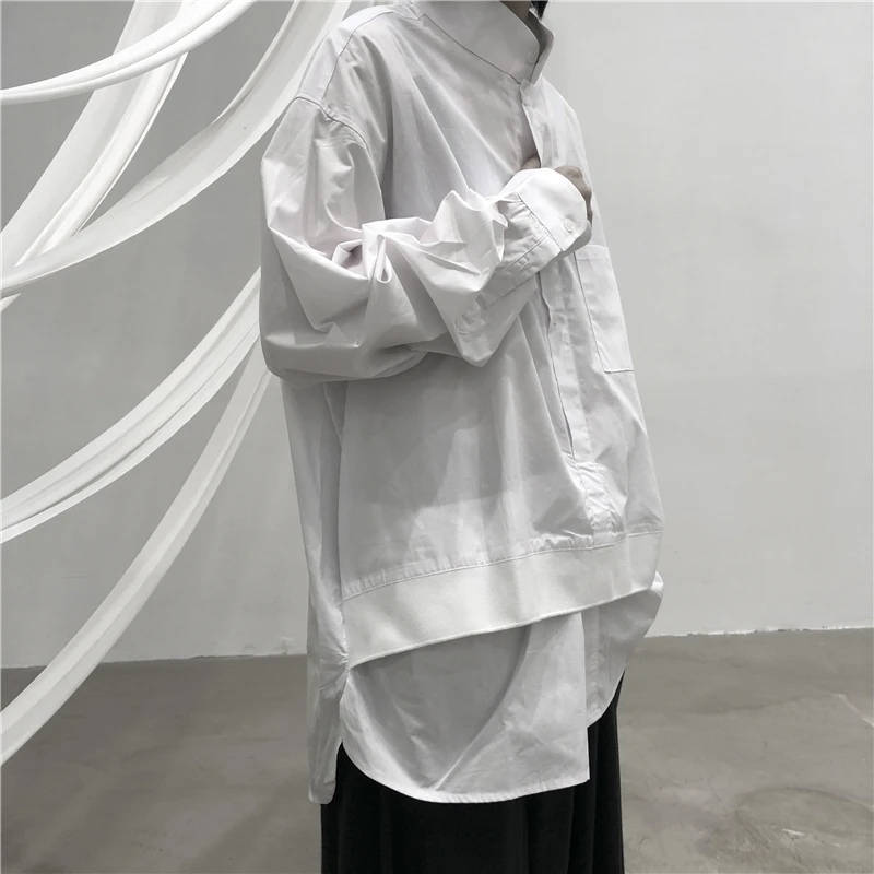 XITAO для отдыха, стоячий воротник, карман, рубашка, Лоскутная, однобортная, длинный рукав, блузка, повседневная женская,, повседневный Топ, новинка, WQR1729