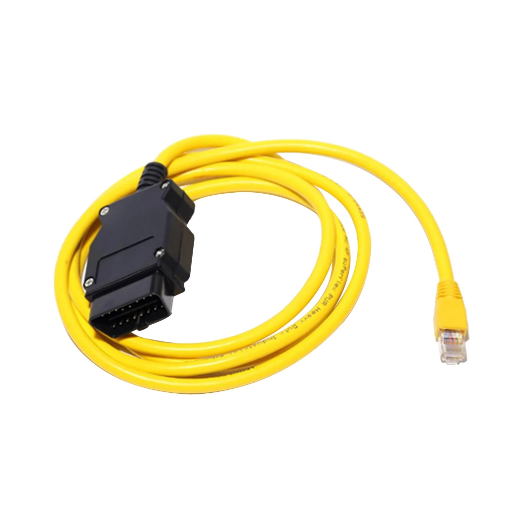 High Reliability 7 Inch OBD Interface Extension Cable Yellow For BMW ENET Series