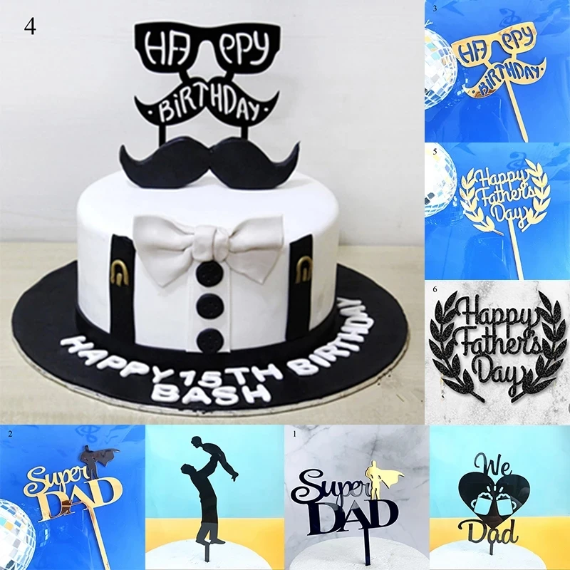 Topper Gateau Et Cupcake Super Dad En Acrylique Decoration Pour Une Joyeuse Fete Des Peres Ou Un Anniversaire Aliexpress