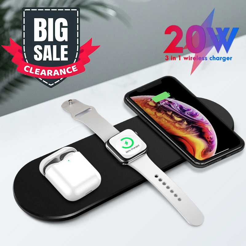Беспроводное зарядное устройство 20 Вт Qi для iPhone 13 12 Pro Max Mini Xiaomi 10 9 Huawei быстрая