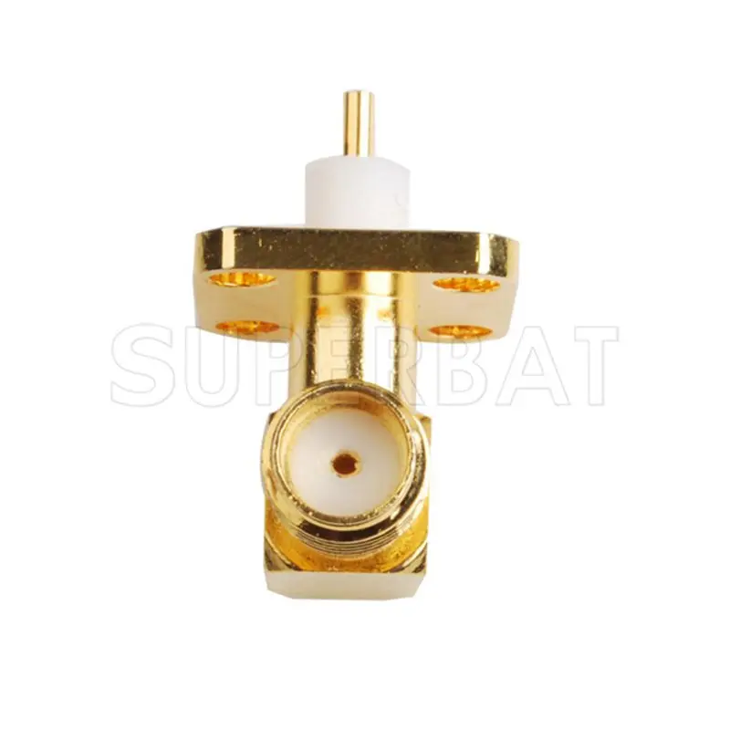 Female Right Angle SMA RF Coaxial Connector for Panel Mount