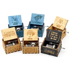Старинная резная музыкальная шкатулка Игра престолов музыкальная шкатулка Звездные войны деревянная ручка тема музыка Caixa De Musica