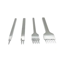 4 шт./компл. Перфоратор Инструмент зубило Сталь ромб зуба долото Кожа ремесло набор инструментов для самостоятельного дырокол для 1, 2, 4, 6, зубец