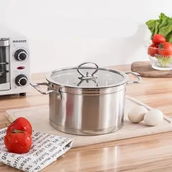

Stainless Steel Soup Pot Thickened Milk Pot Double Bottom Small Stew Pot Hot Pot Soup Pot Porridge Cooking Supplementary Food