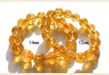

Natural Citrine Bracelet Yellow Gemstone Round Beads Men Women Wealthy Love New Gift Bracelet 10mm 11m 12mm 13mm 14mm AAAAA