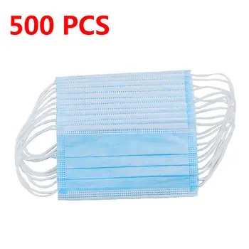 

Mask Disposable Nonwove 3 Layer Ply Filter Mask mouth Face mask filter safe Breathable Protective masks 50Pcs/100pcs/500pcs