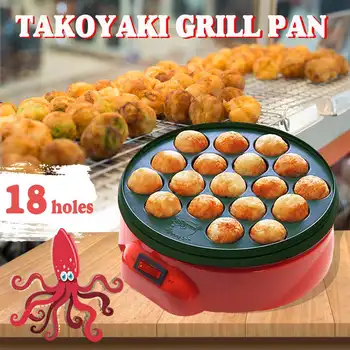 

Professional 18 Hole Takoyaki Grill Pan 220V Electric DIY Homemade Octopus Balls Maker Plate Set Household Maruko Baking Machine