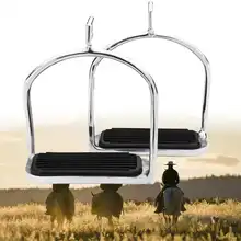 Конский стремена для верховой езды из нержавеющей стали с двойным изгибом