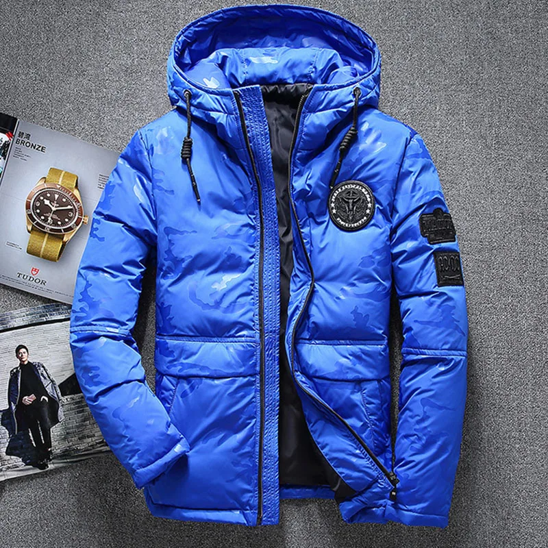 

Men Outdoor Winter White Duck Down Coats Thicken Thermal Windproof Casual Hooded Jackets Climbing Hiking Skiing Padded Coats