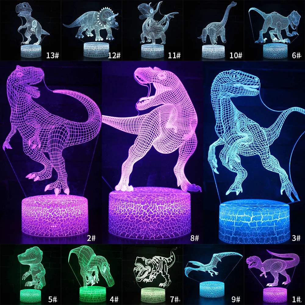 

Desktop Bedside 3D LED Night Light Dinosaur series Gift Desktop Decoration Remote & Touch Control Kids LED Table Desk Lamp D30
