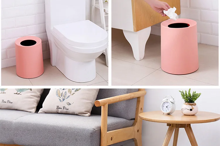 European Style Northern European-Style Creative Toilet Office Bedroom Living Room Home without Cover Basket Garbage Can 8L