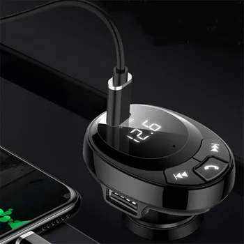 

Car Charger Fm Transmitter Car Mp3 Player Adapter Handsfree Three USB Ports Fast Charger Wireless Bluetooth Receiving Car Kit