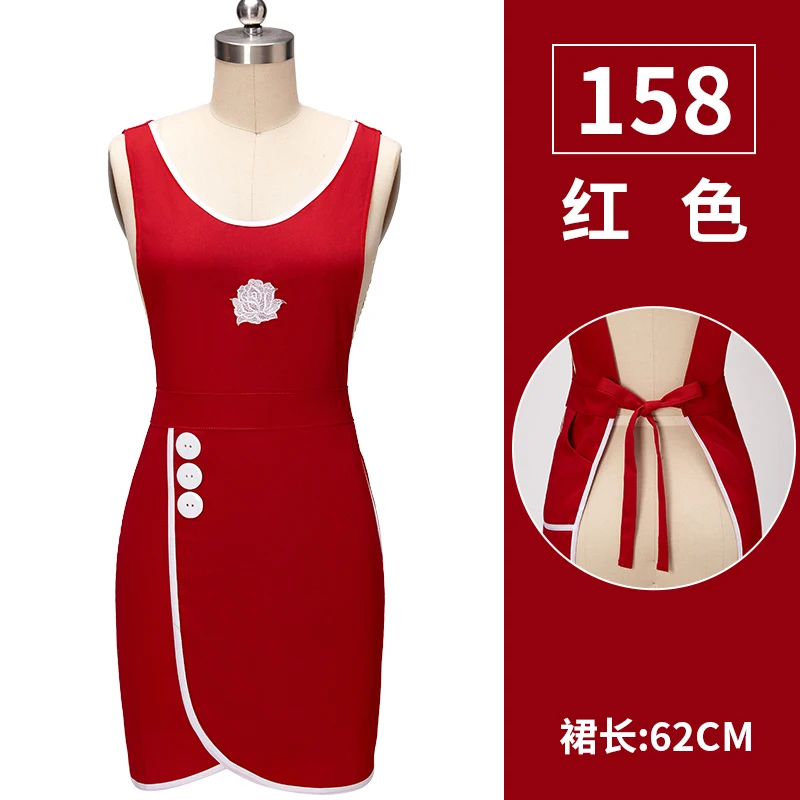 shop apron custom logo printing custom-made barber shop nail shop special work clothes fashion women - Цвет: 158