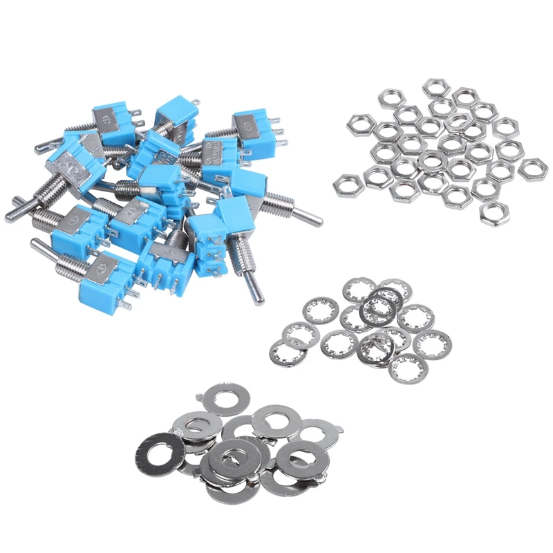 AC 125V 6A SPDT ON-ON 3 Pin Latching Micro Toggle Switch 15 Pcs