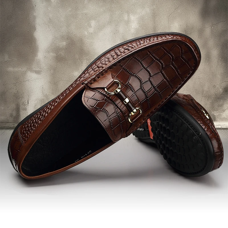 Men's Slip-On Alligator Leather Loafers