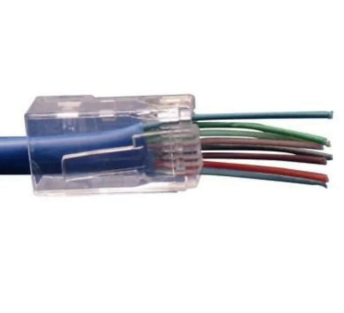 100 шт. RJ45 сетевой модульный разъем 8P8C CAT5e Кабельный разъем конец проходной через