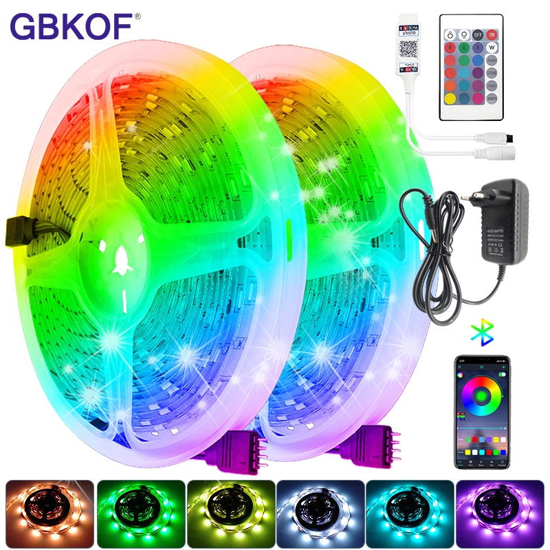 Цветная (RGB) Светодиодные ленты 5050 SMD 2835 LED Цвет изменение светильник звонки по