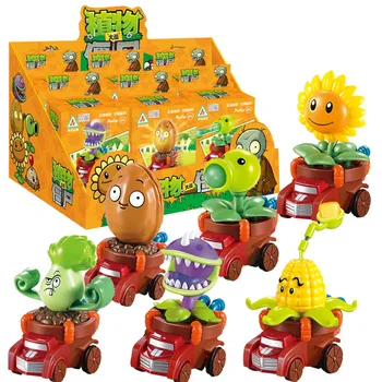 

Plants vs. Zombie Toy Car Pullback Can Launch Small Q Car Eater Flower Pea Shooter Children's Toy Set