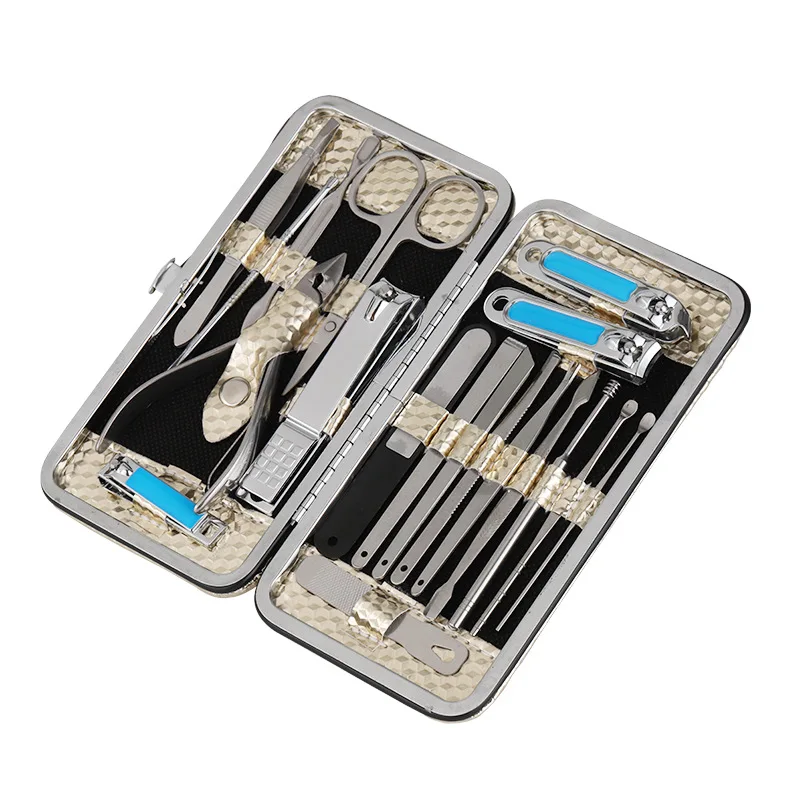 

Manufacturers Direct Selling Luxury Gold Color 19 Pieces Nail Clippers Manicure Beauty Manicure Implement Scissors Nail Clipper
