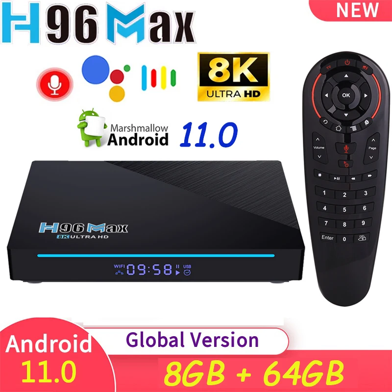 RK3566 Quad Core Smart TV Box Android 11 H96 MAX 3566 8K