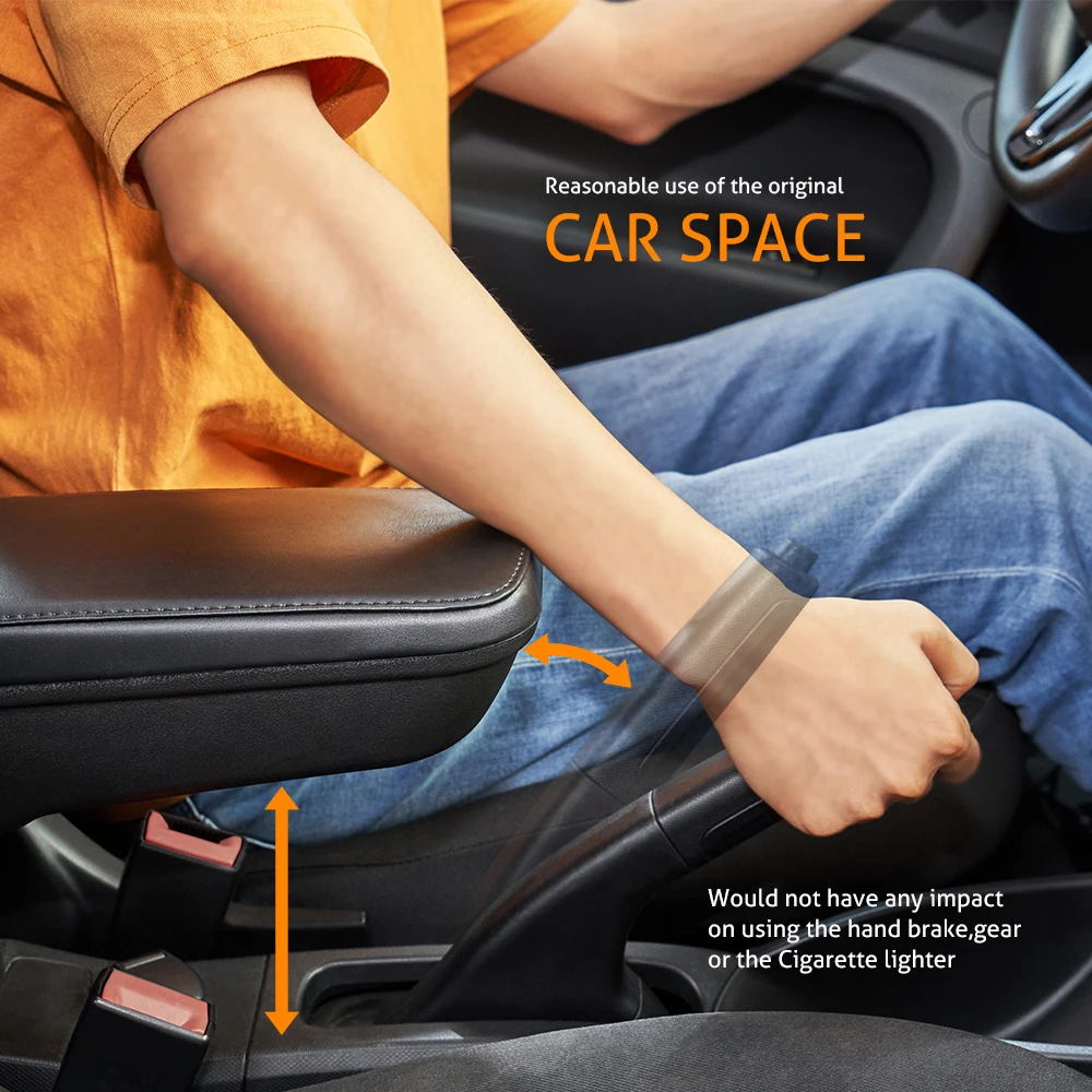 Leather PU Armrest Storage Box for Smart 453 Fortwo Forfour 2015-2018 with Cup Holder Locker Container Car Accessories