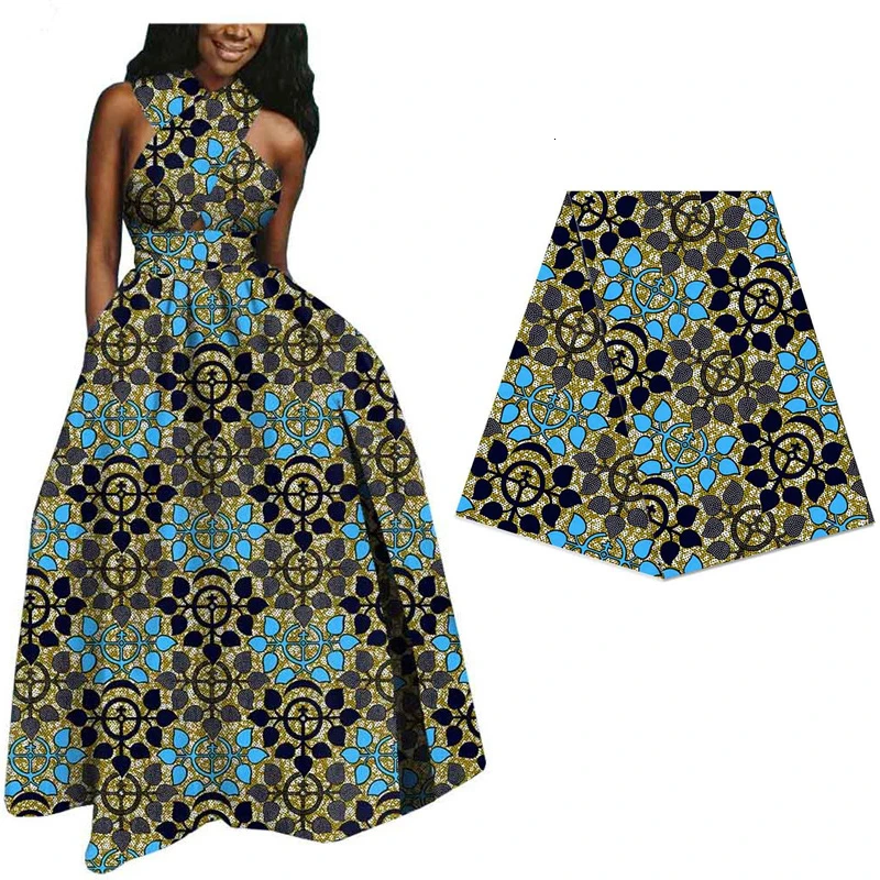 Дизайн африканская Анкара печатная настоящая восковая Ткань 6 ярдов DIY швейная ткань нигерийский Голландский Настоящий Воск для женщин платье 532