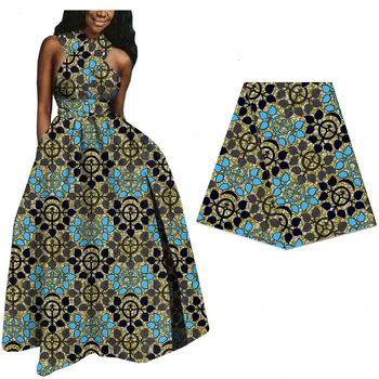 

New Design African Ankara Printed Veritable Wax Fabric 6Yards DIY Sewing Fabric Nigerian Real Wax For Women Dress 532