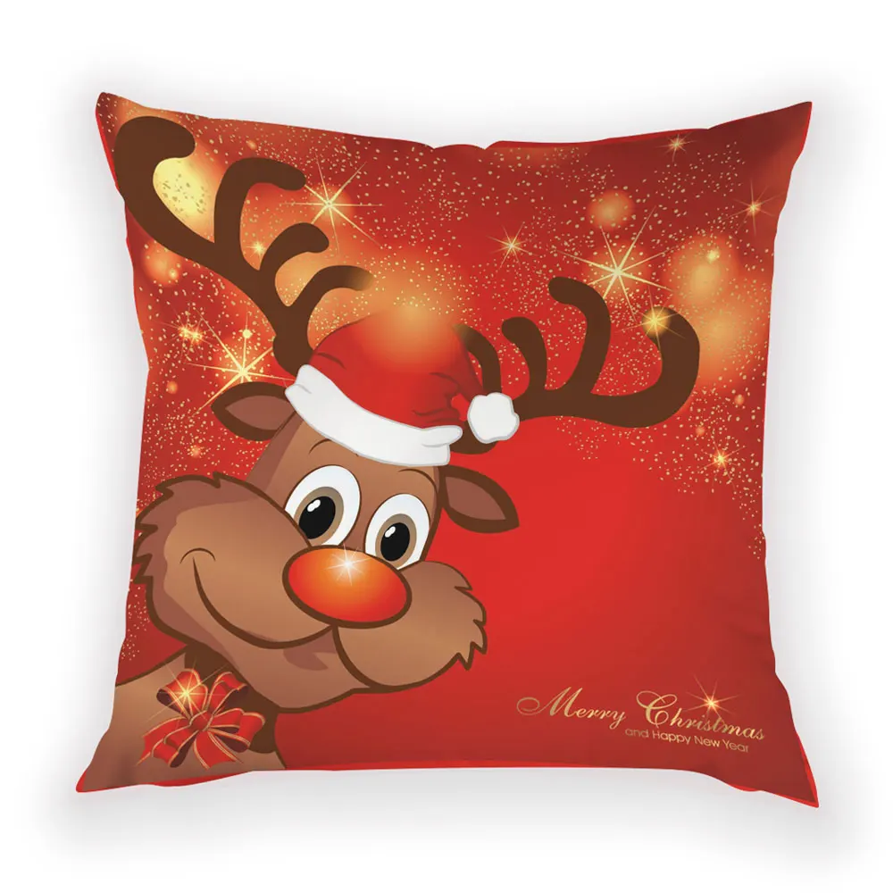 Новогоднее украшение подушки Санта Клаус подушки для дивана лось подушка Чехол 45*45 милые подушка стул декоративные подушки - Цвет: L1695-4