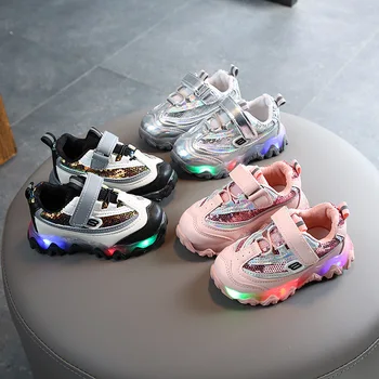 

2019 New Glowing Sneakers for Children Boys Shoes with Sole Enfant Led Light Luminous Sneakers for Girls Shoes Kids Led Shoes