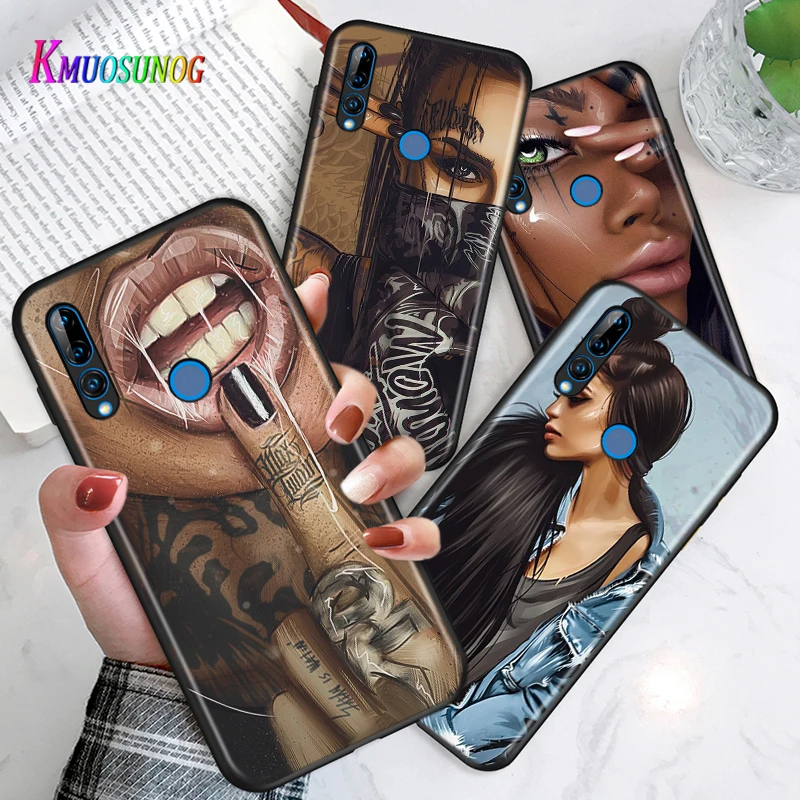 Sexy Sleeve Tattoo Girl Cover For Honor 30i 10i 10X 9X 8X MAX 20 10 9 8 8A 8C 8S Prime 7A Pro Lite Phone Case | Мобильные телефоны