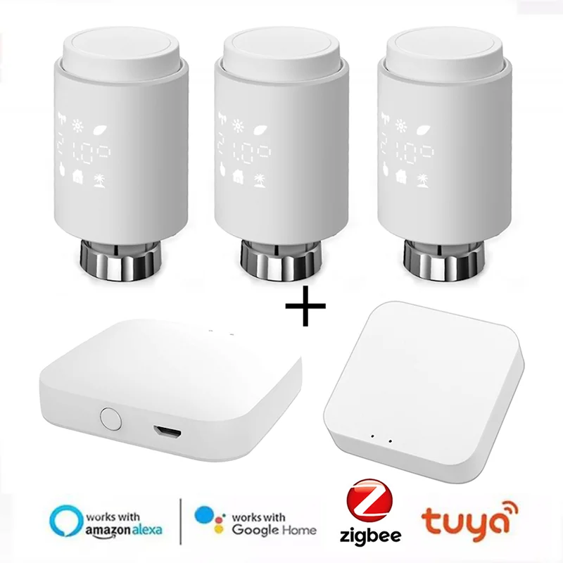 1/5Pcs Tuya ZigBee 3.0 Radiator Smart Home Programmable Thermostatic Valve Temperature Controller For Google Alexa | Электроника