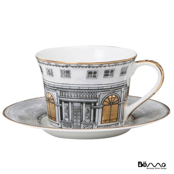 

Portable Coffee Cup And Saucer Set Cappuccino Cup Primitive Textured Porcelain Kubki Do Kawy I Herbaty Cup And Saucer OO50BD