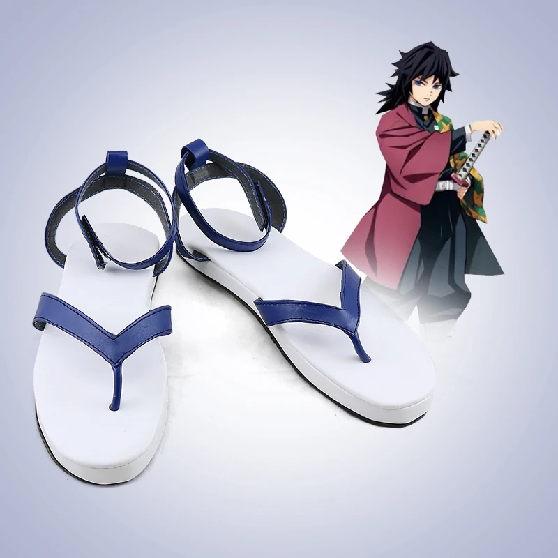 Tomioka Giyuu Истребитель демонов: Kimetsu no Yaiba Kamado Tanjirou Kamado Nezuko Kanroji Mitsuri Rengoku Kyoujurou; обувь для костюмированной вечеринки - Цвет: Tomioka Giyuu