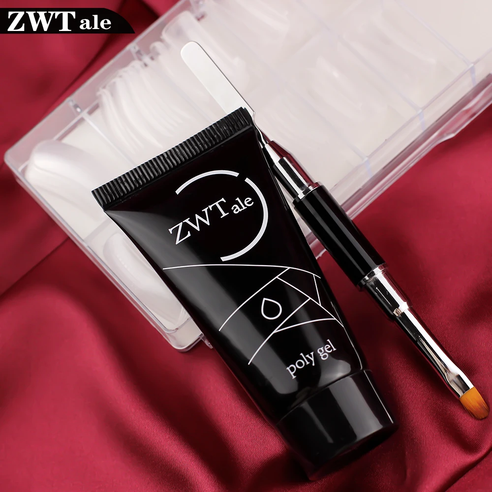 

30ml Poly Gel Set Double-use Pen Push Brush Quick Building UV Gel Nail Polish Polygel Nails Tips