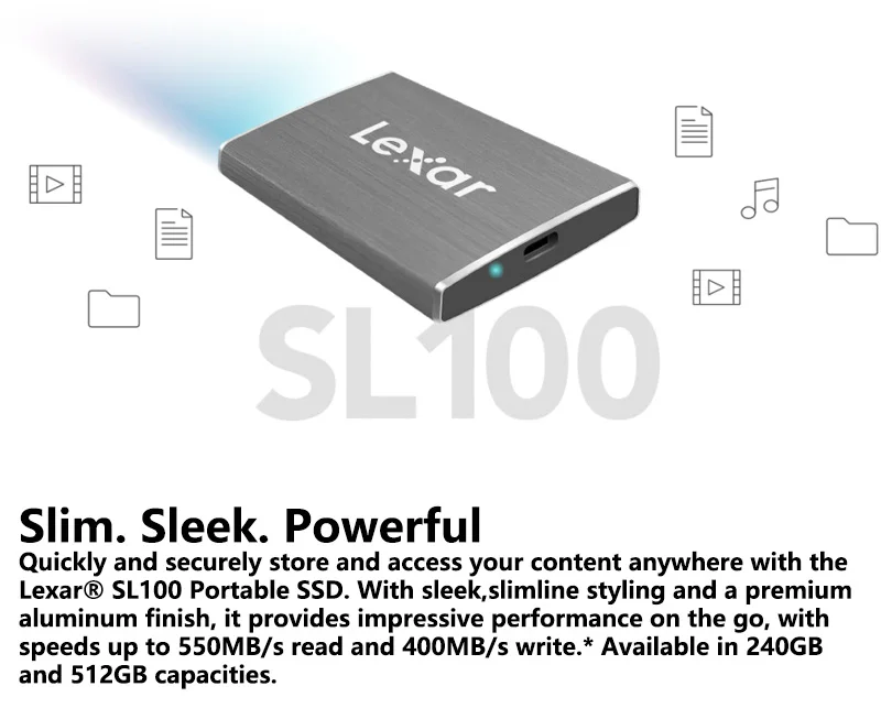 Lexar USB 3,1 внешний SSD HDD 550MBS 240GB 512GB Тип C портативные твердотельные накопители Duro Externo Nas сервер внешний жесткий диск