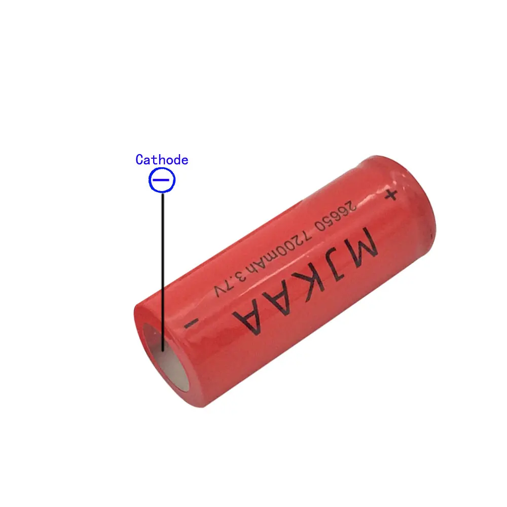 10 шт/партия 26650 7200mAh 3,7 V литий-ионная аккумуляторная батарея для фонарика фонарь