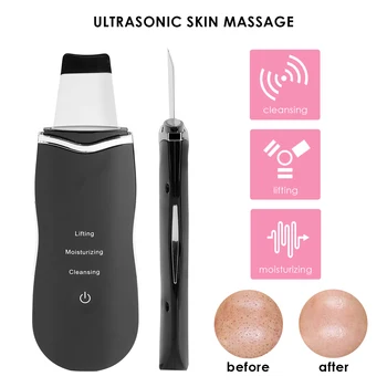 

Ultrasonic Deep Face Cleaning Machine Facial Skin Scrubber Face Spatula Blackhead Remover Gentle Peel Peeling Pore Cleanser