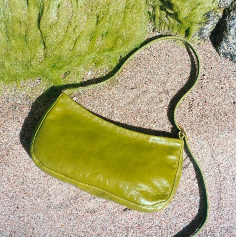 Litthing весна лето женские трендовые зеленые белые сумки с одним ремешком из искусственной кожи на молнии сумка на плечо женская сумка - Цвет: GREEN