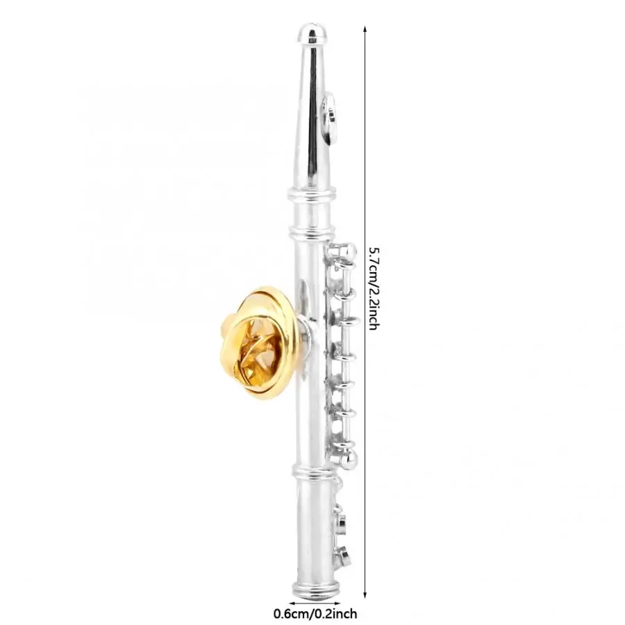 flute in box Мини-флейта в форме музыкального инструмента Брошь булавка аксессуары для дома для коллекции подарков новинка - Цвет: flute in box